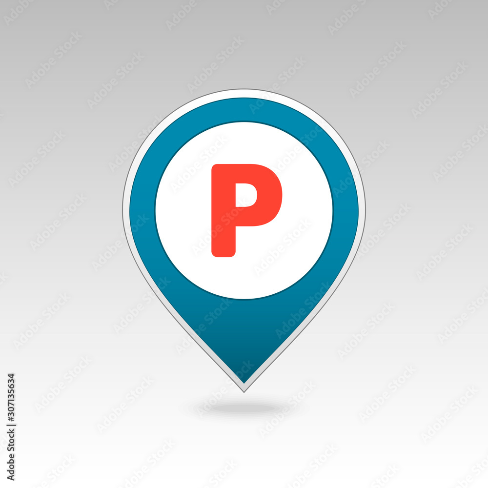Parking pin map icon. Map pointer. Map markers Parking pin map icon. Map pointer. Map markers