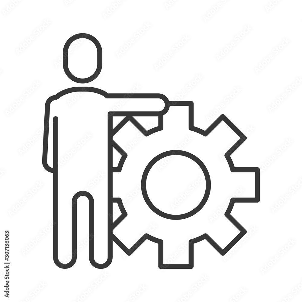 avatar businessman silhouette with gear avatar businessman silhouette with gear