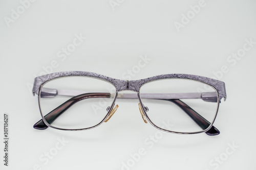 glasses on a white background close-up
