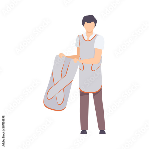 Male Radiologist Doctor Character in Lead Protection Apron Vector illustration