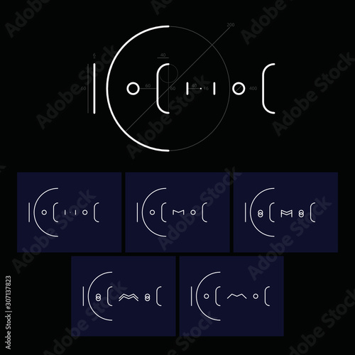 Kosmos. Space typography. Calligraphy. Letters. Lettering. Logo