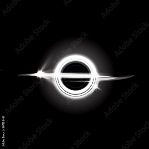 Space black hole isolated on back background. Glowing gradient effect. Vector illustration, eps 10.