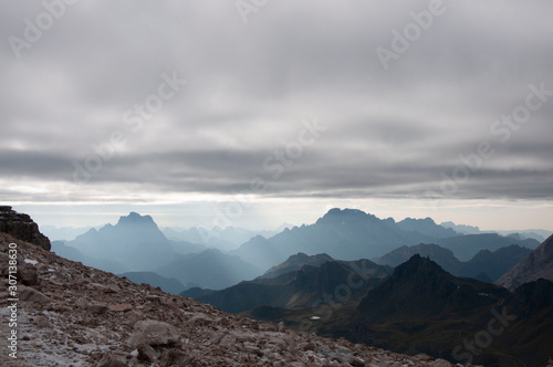 View on top of the Dolomites