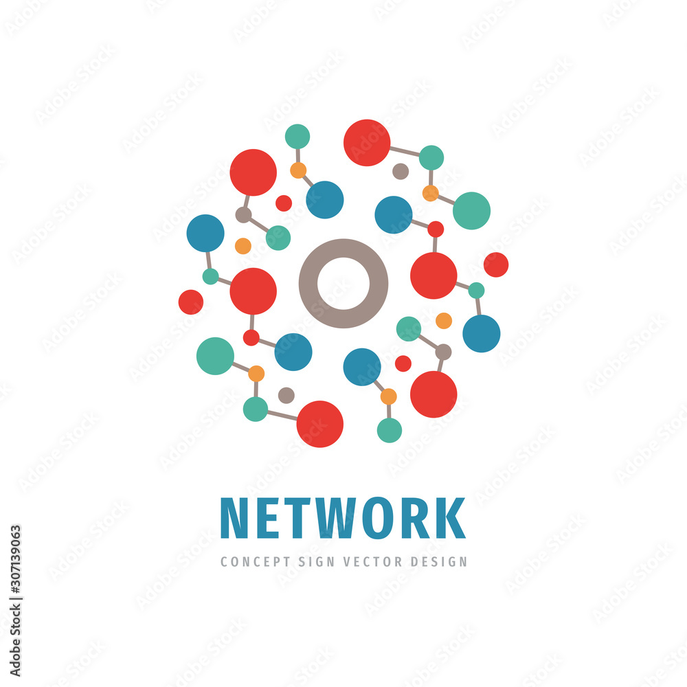 Computing network - vector logo design. Technology concept sign. Electronic digital chip symbol. 