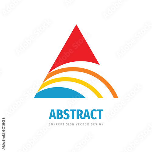 Development progress - business vector logo template. Abstract triangle sign. Stylized pyramid structure concept illustration. 