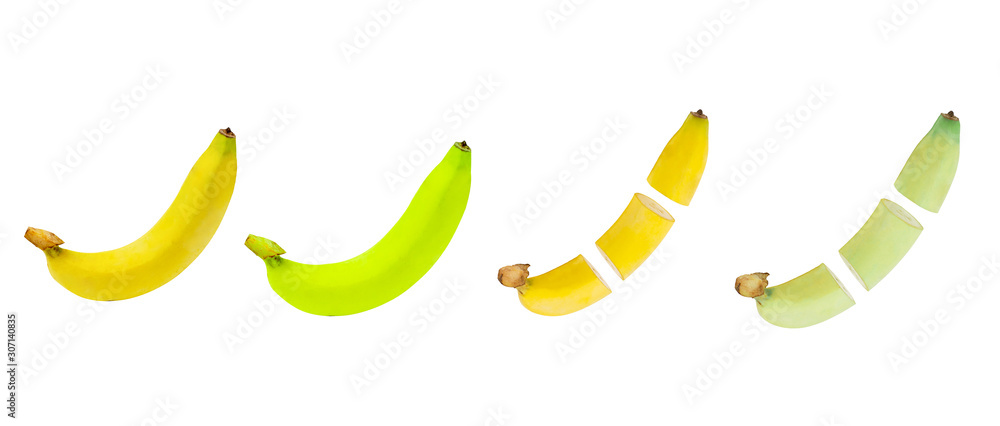 Bananas on a white background