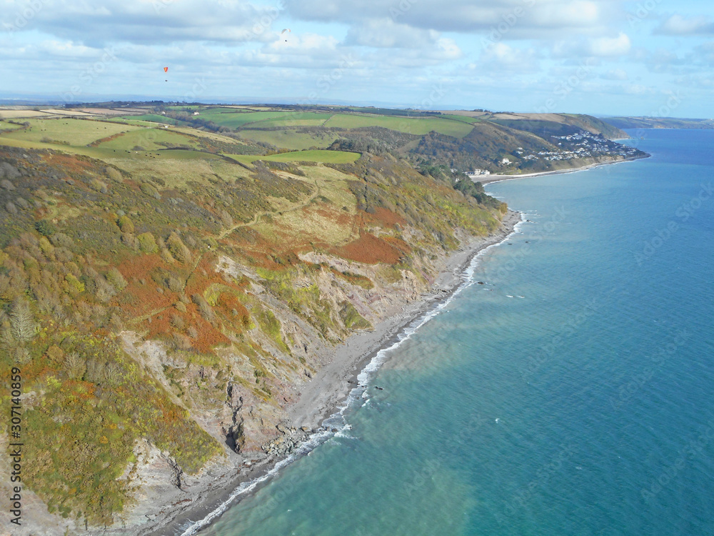 paragliding above the South Cornwall Coast	