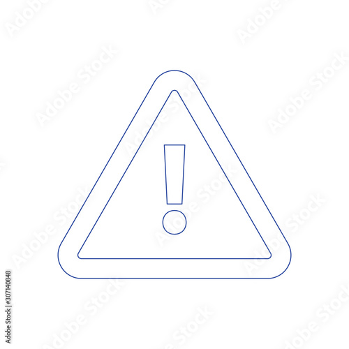 Attention warning attacker alert sign with exclamation mark. beware alertness of internet danger symbol. Concept of line icon