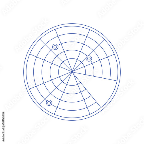 radar abstract icon symbol vector illustration. Concept of line icon