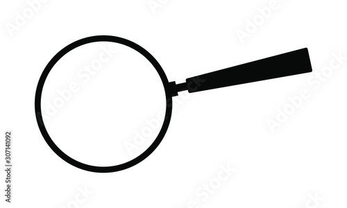 Vector black magnifying glass icon