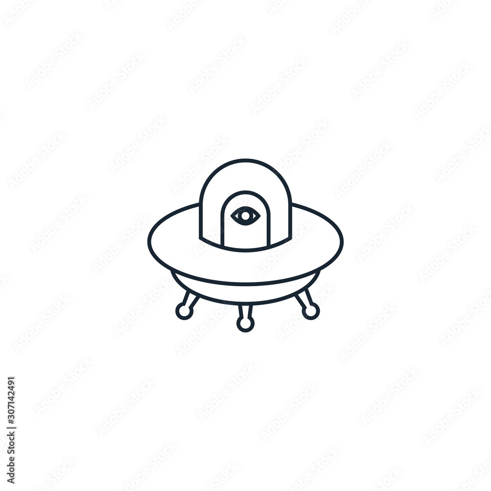 ufo creative icon. line illustration. From Space Exploration icons collection. Isolated ufo sign on white background ufo creative icon. line illustration. From Space Exploration icons collection. Isolated ufo sign on white background