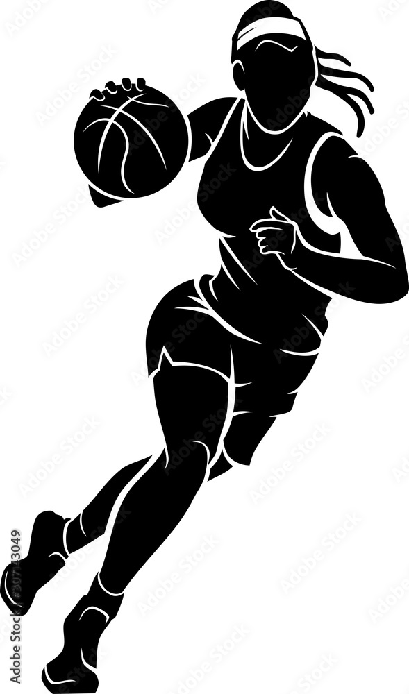Women’s Basketball, Female Athlete Silhouette Stock Vector | Adobe Stock