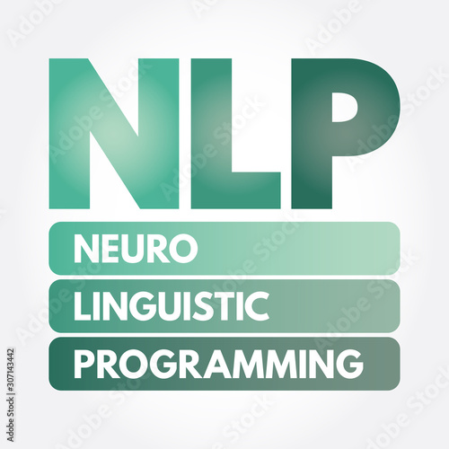 NLP - Neuro Linguistic Programming acronym, concept background