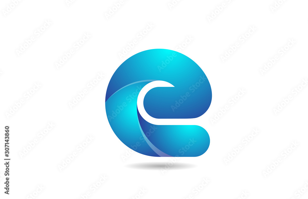 blue gradient logo e alphabet letter design icon for company blue gradient logo e alphabet letter design icon for company