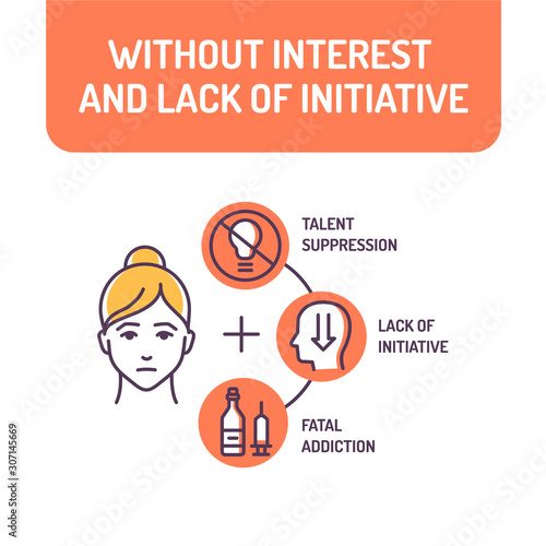 Without interest and lack of initiative color line icon. A person s unwillingness to do anything. Pictogram for web page, mobile app, promo. UI UX GUI design element. Editable stroke.
