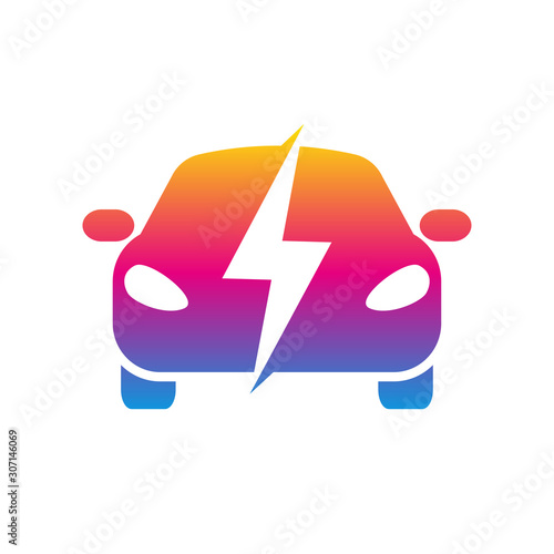 Electro car colorful icon. Trendy electro car logo concept on white background. Suitable for use on web apps, mobile apps and print media. EPS 10