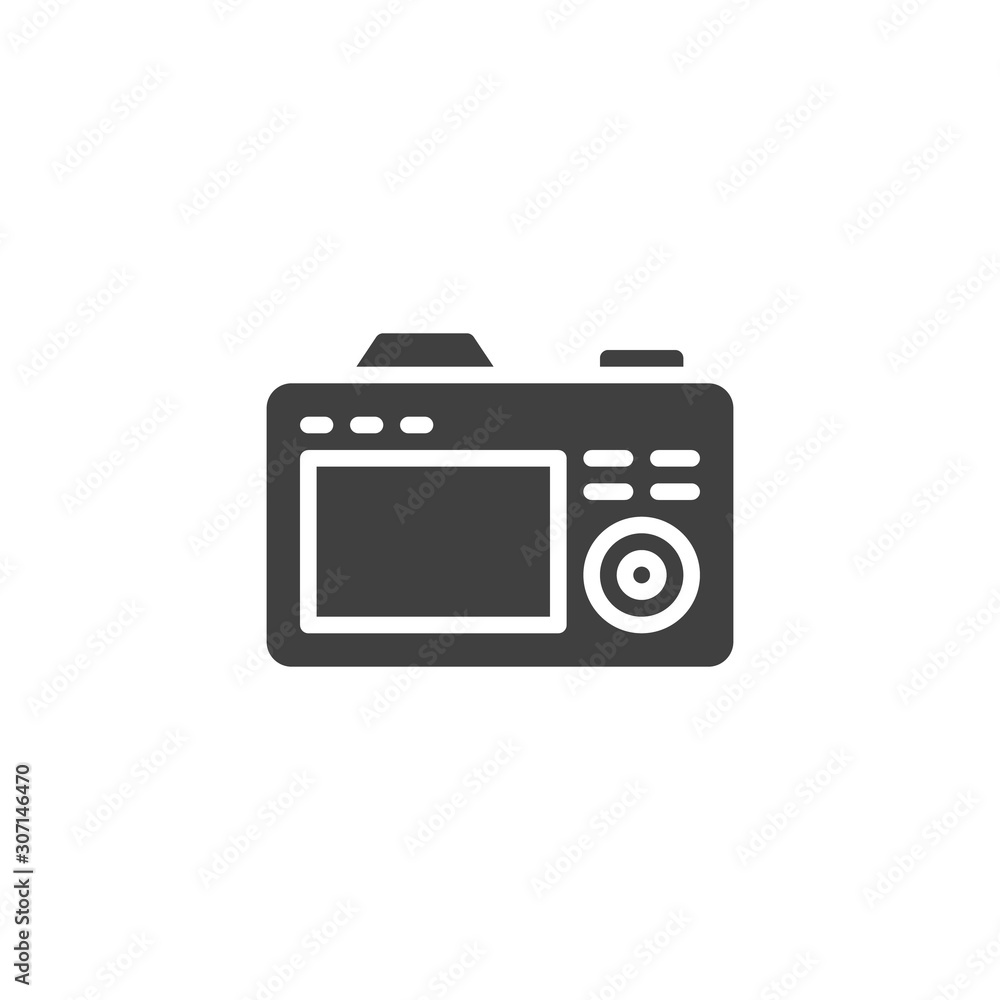 Camera back side screen vector icon. filled flat sign for mobile concept and web design. Photo camera viewfinder display glyph icon. Symbol, logo illustration. Vector graphics Camera back side screen vector icon. filled flat sign for mobile concept and web design. Photo camera viewfinder display glyph icon. Symbol, logo illustration. Vector graphics