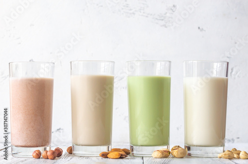 Assortment of different kinds of milk