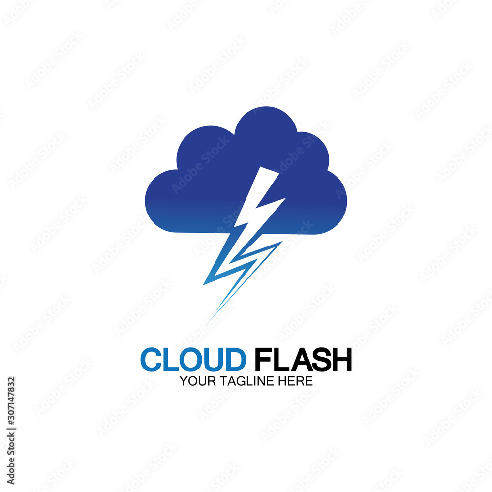 Cloud flash vector logo icon design template-vector Cloud flash vector logo icon design template-vector