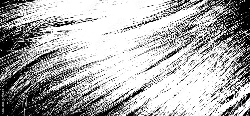 Obraz premium Vector brush sroke texture. Distressed uneven grunge background. Abstract distressed vector illustration. Overlay over any design to create interesting effect and depth. Black isolated on white. EPS10