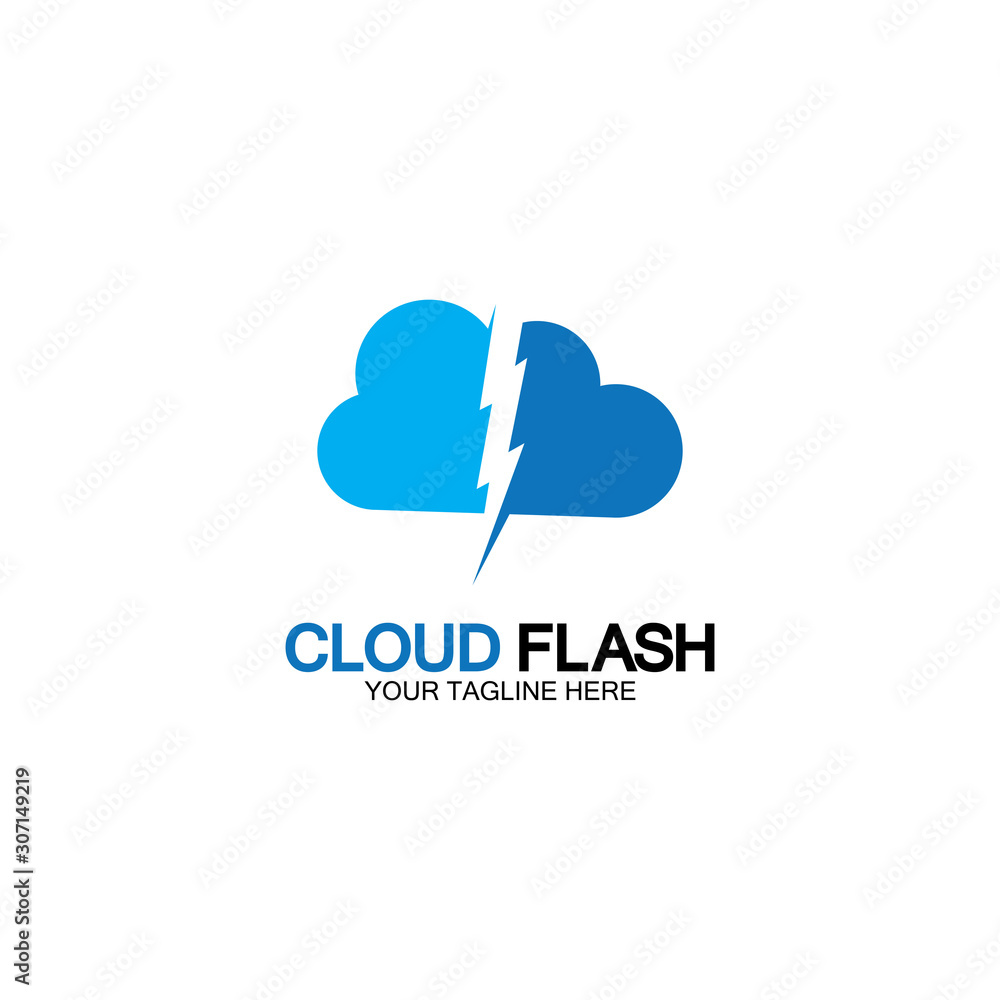 Cloud flash vector logo icon design template-vector Cloud flash vector logo icon design template-vector