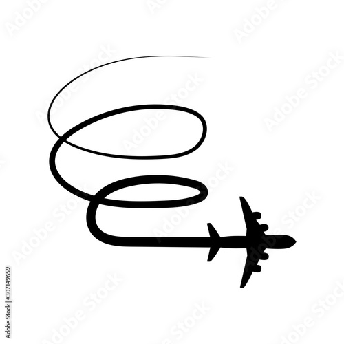 Airplane line path vector i...