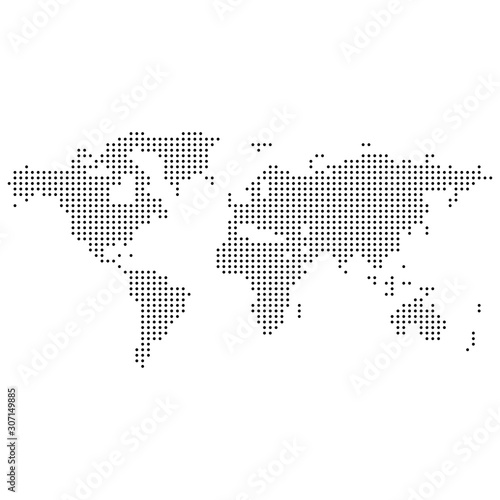 Dotted world map. Vector dot illustration isolated on a white background