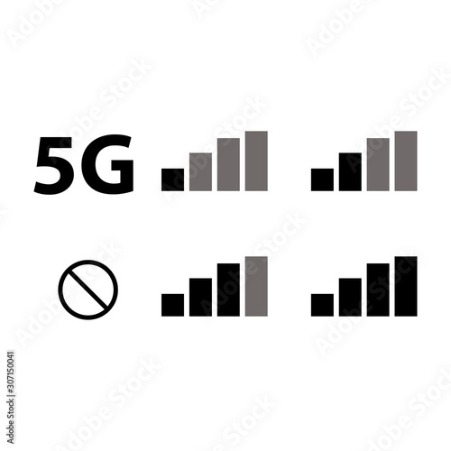 5G Vector Icon. 5th Generation Wireless Internet Network Connection Information Technology Illustration. Mobile devices telecommunication business web networking.