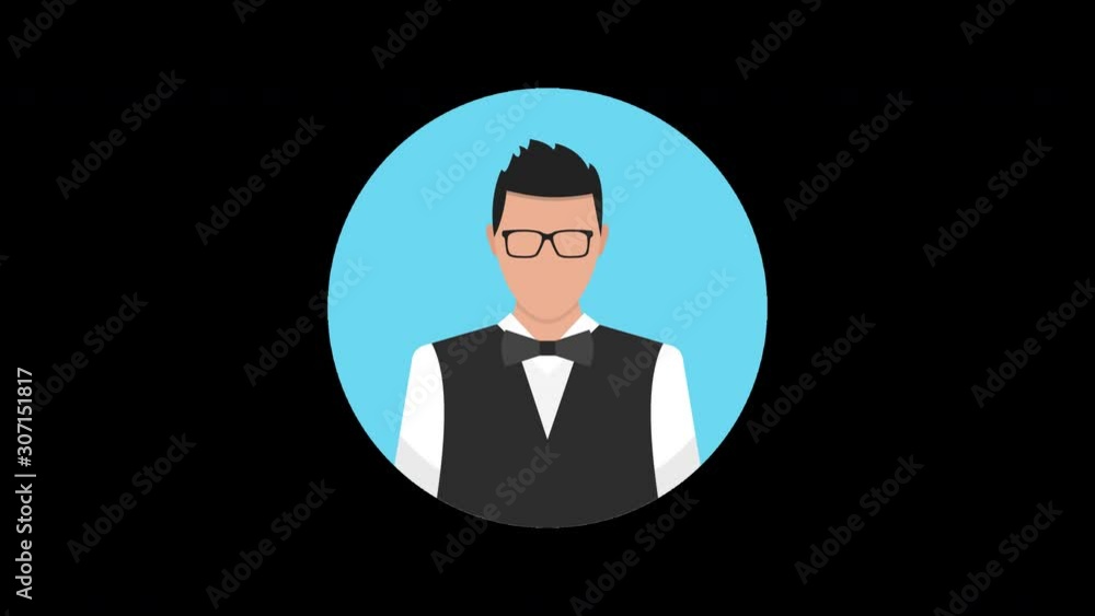 Male avatar. Loop animation in alpha channel. 4K resolution. Male avatar. Loop animation in alpha channel. 4K resolution.