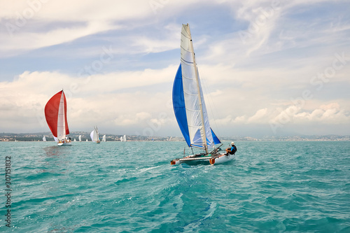 Yachting sport. Sailing yacht race