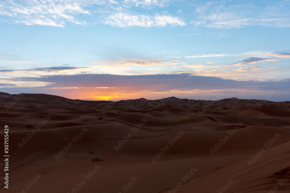 dunes in the sahara desert in morocco
