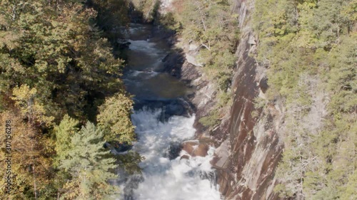 Georgia Tallulah Gorge A tilt down following the water flow over Tallulah Falls
