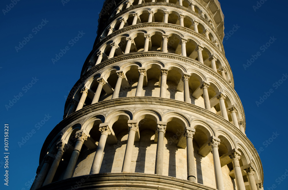 Leaning Pisa Tower in Tuscany, Italy.