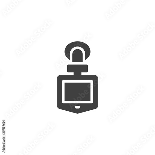 Car dvr recorder vector icon. filled flat sign for mobile concept and web design. Hd dvr camera glyph icon. Symbol, logo illustration. Vector graphics