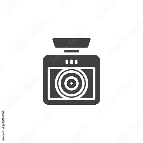 Car drive Video Recorder vector icon. filled flat sign for mobile concept and web design. Car DVR Camera glyph icon. Symbol, logo illustration. Vector graphics