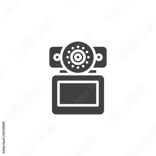 DVR camera screen vector icon. filled flat sign for mobile concept and web design. Digital video recorder glyph icon. Symbol, logo illustration. Vector graphics