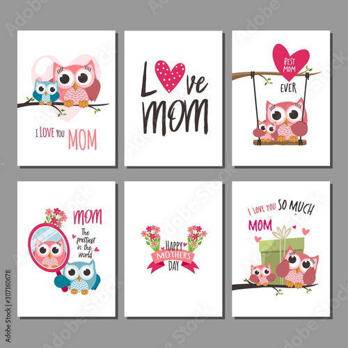 Mothers day greeting cards set
