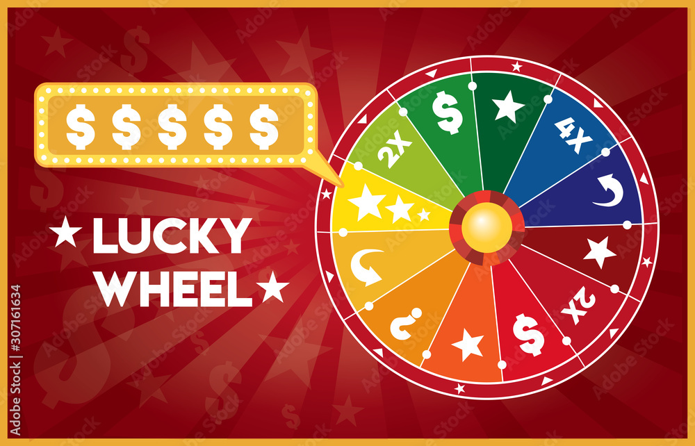Lucky prize wheel flat illustration vector Lucky prize wheel flat illustration vector