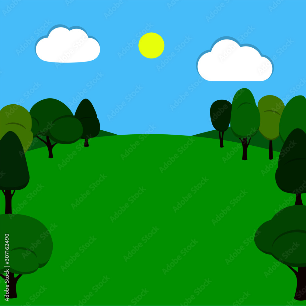 Vector simple style landscape background Vector simple style landscape background