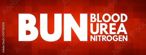 BUN - Blood Urea Nitrogen acronym, medical concept background