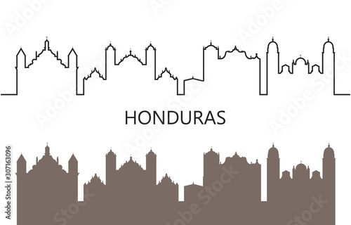 Honduras logo. Isolated Honduran architecture on white background