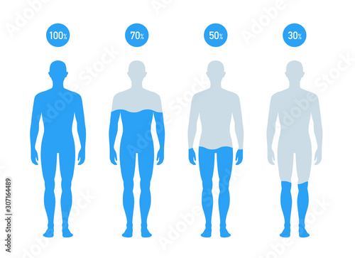 人体の水分割合の図