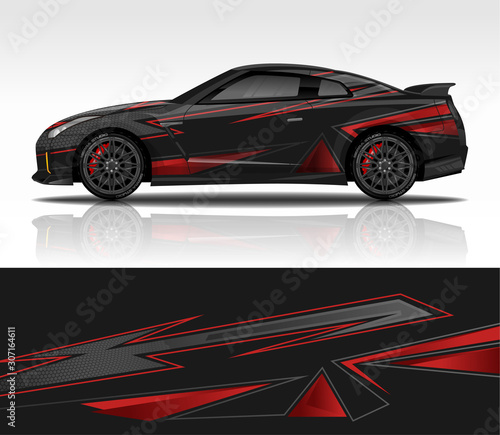 Car wrap decal design vector  for advertising or custom livery WRC style  race rally car vehicle sticker and tinting custom.