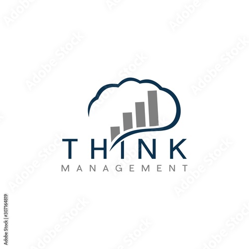 Brain Think Chart Management Creative Abstract Logo Design Template Element Vector