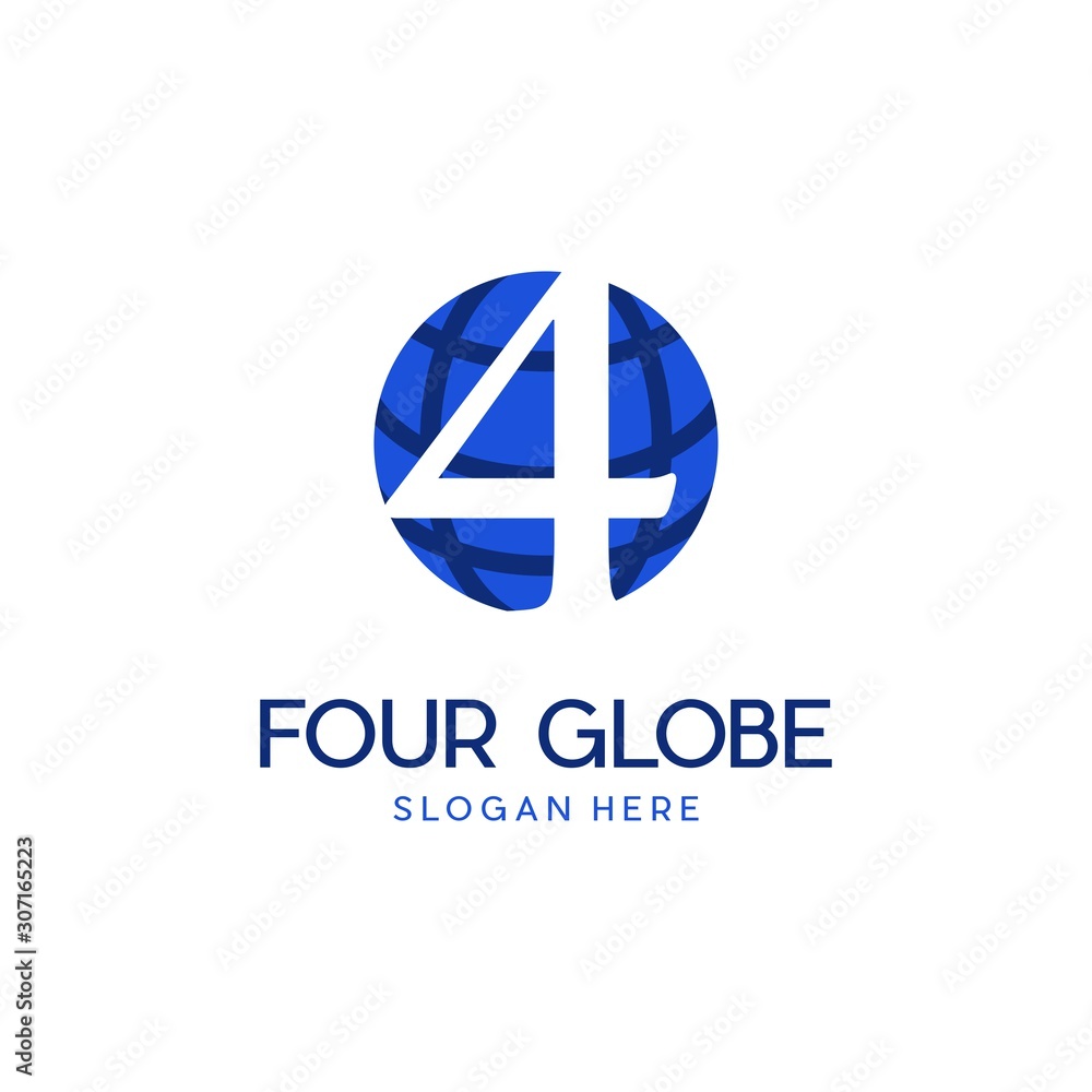 4/Four Globe Networking Creative Abstract Modern Icon Logo Design Template Element Vector 4/Four Globe Networking Creative Abstract Modern Icon Logo Design Template Element Vector
