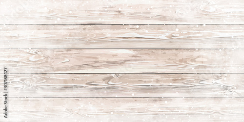 Wooden brown christmas background with snowflakes over it, vector illustration