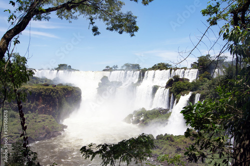 San Martin Island and Iguazu Falls on background