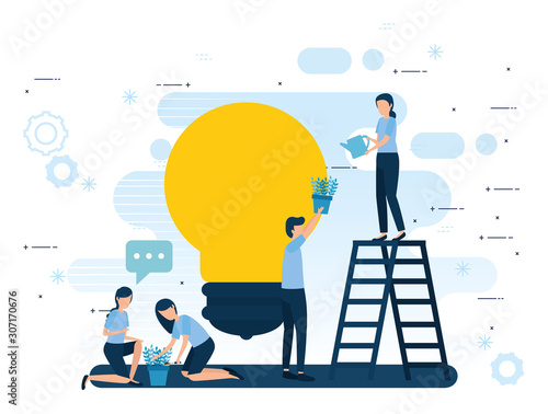Businesspeople design, Teamwork support collaborative cooperation work unity and idea theme Vector illustration