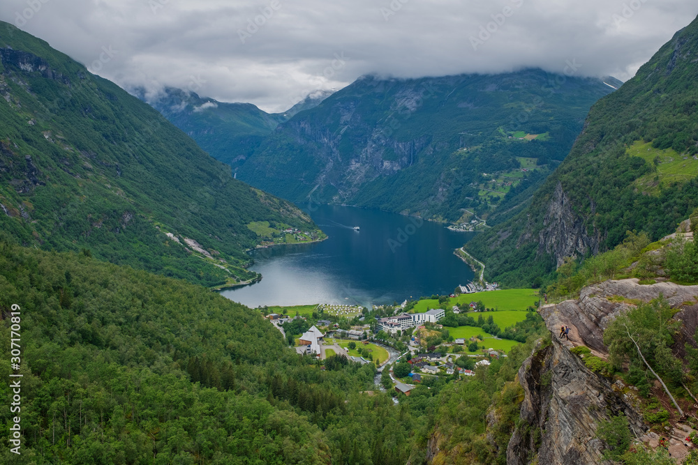 Geiranger fjord, Beautiful Nature Norway. It is a 15-kilometre 9.3 mi long branch off of the Sunnylvsfjorden, which is a branch off of the Storfjorden Great Fjord .