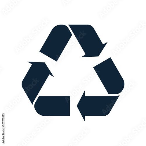 Glyph Recycle icon. Mobius loop. Recycling sign